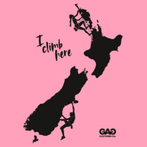 I Climb Here NZ Female Shirt Design